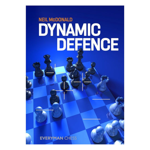 Forside af skakbogen "Dynamic Defence" af Neil McDonald – en guide til præcist og effektivt forsvar i skak.