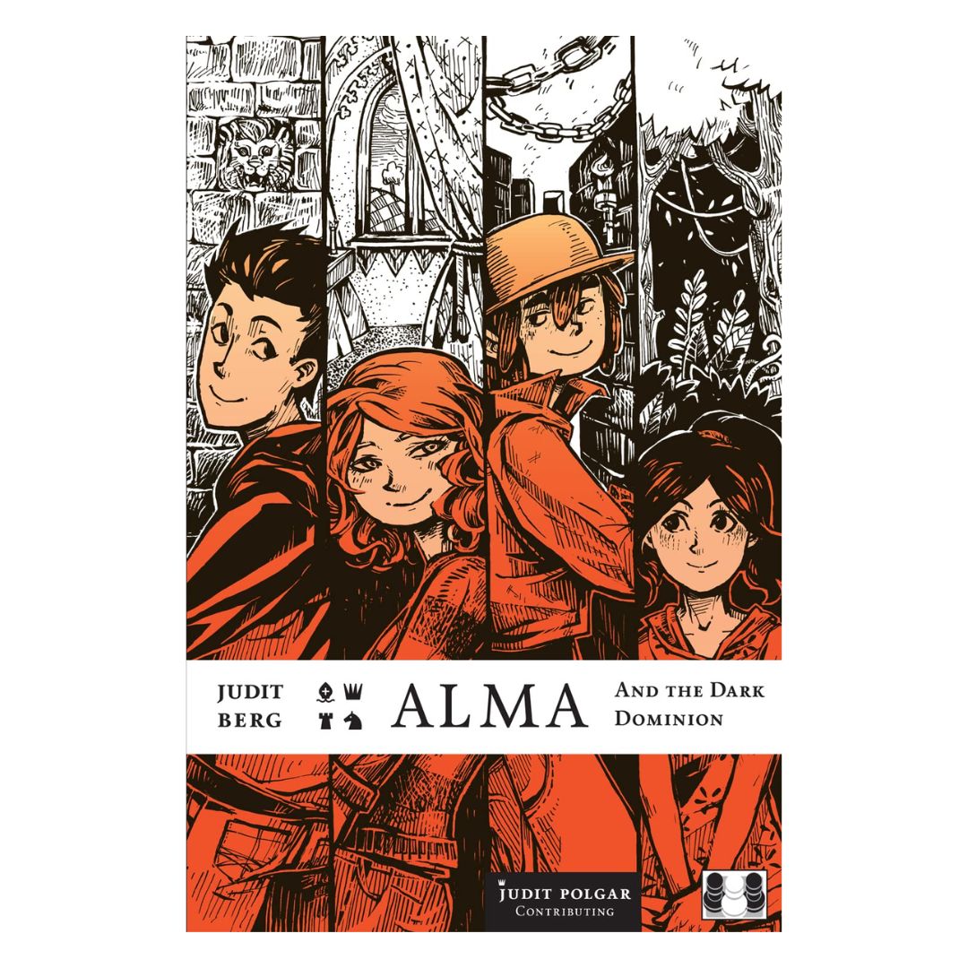 Forside af "Alma" af Judit Berg – et magisk eventyr inspireret af skak og skabt i samarbejde med Judit Polgar.