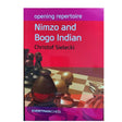 "Skakbog om Nimzo- og Bogo-Indisk forsvar for sort, med fokus på tematiske ideer og strategier."