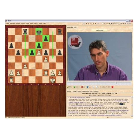 stormester daniel king viser en stilling på skakbrættet hvor sort har to åbne linjer, hvor han kan placere sine tårne