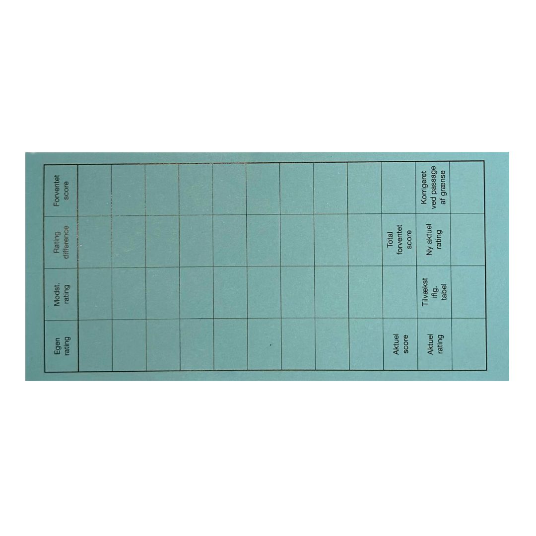 bagside af rundekort fra dansk skaksalg, der kan bruges til at lægge en skakturnering i formatet monrad her i farven lyseblå