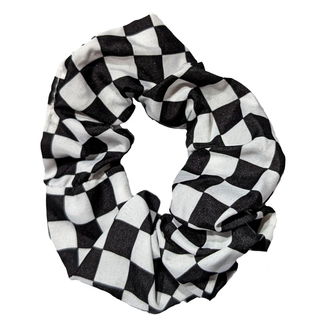 skakternet scrunchie hårelastik med mellemstore skaktern