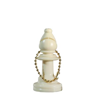 Hvid skakbrik løber som nøglering, der sætter dine andre nøgler skakmat