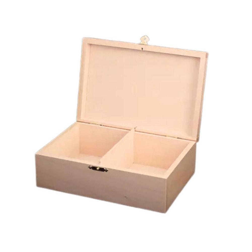 Åben lys trææske til skakbrikker.