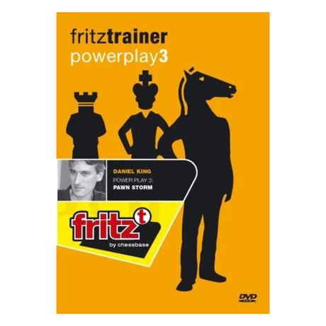 Forsiden på powerplay 3 dvd pawn storm af daniel king handler om at angribe sin modstander i skakspillet med sine bønder