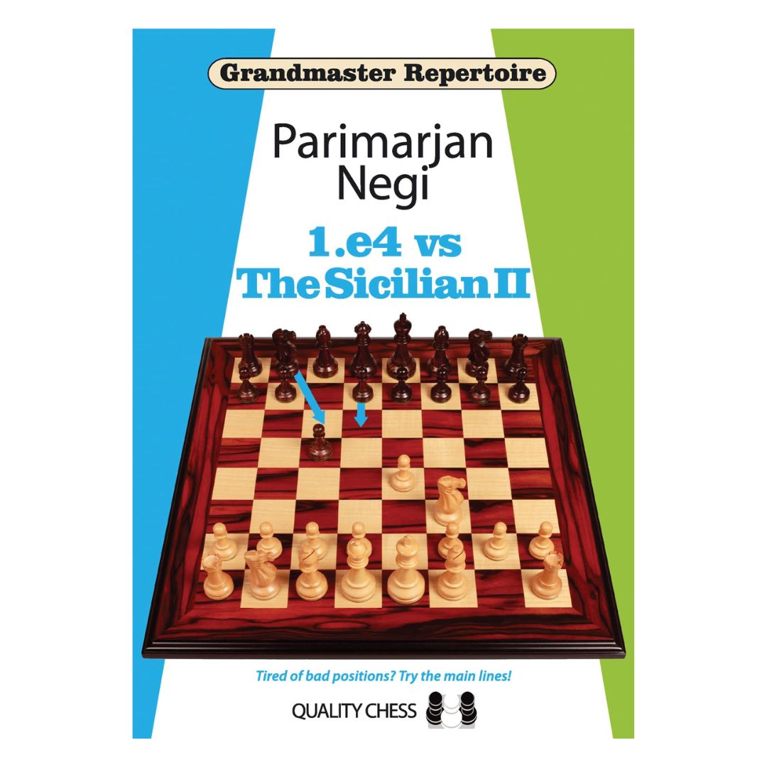 Forsiden af Grandmaster Repertoire – 1.e4, Volume 3 af Parimarjan Negi – en avanceret skakbog med et velstruktureret hvidt repertoire mod Siciliansk, baseret på positionel forståelse og taktiske muligheder.