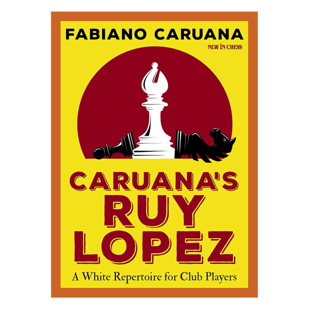 Forsiden af Fabiano Caruana’s Ruy Lopez Guide – en skakbog af GM Fabiano Caruana, der tilbyder et komplet og praktisk repertoire mod Spansk åbning, skrevet i en let og fortællende stil.