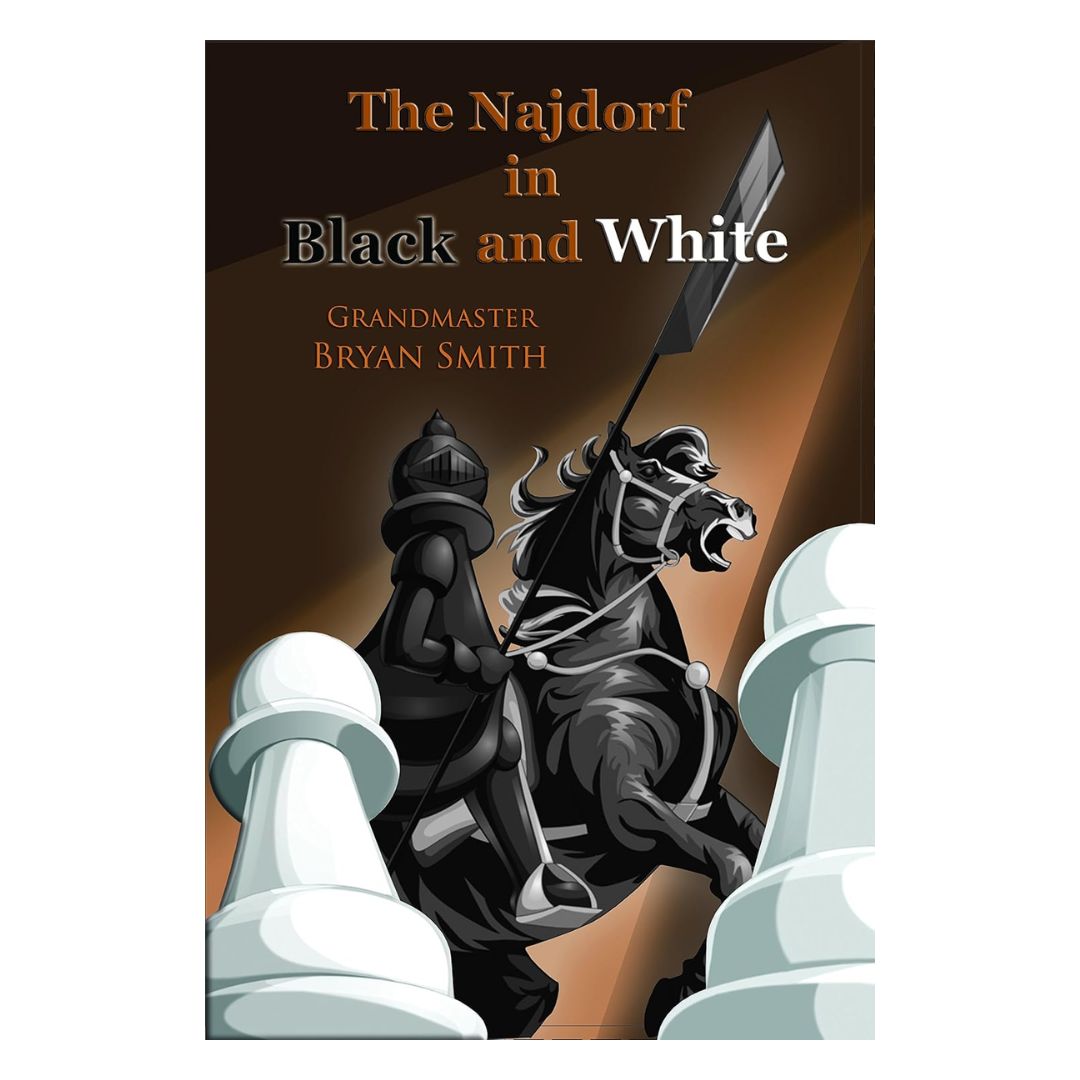 Forside af "The Najdorf in Black and White" af Bryan Smith – en inspirerende samling partier i den populære sicilianske variant.