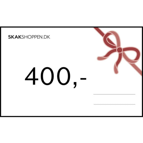 Mangler man den perfekte julegave til skakspilleren er et gavekort til skakshoppen på 400 kr den ideelle løsning