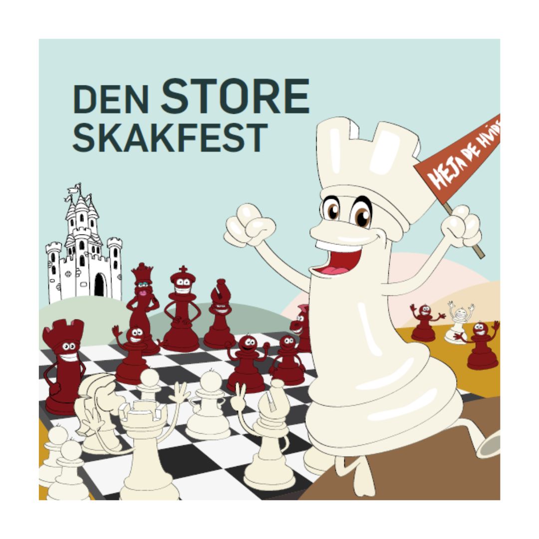 Den store skakfest er en skakbog skrevet af Dansk Skoleskak der fortæller om oprindelsen af skakspillet med sjove illustrationer