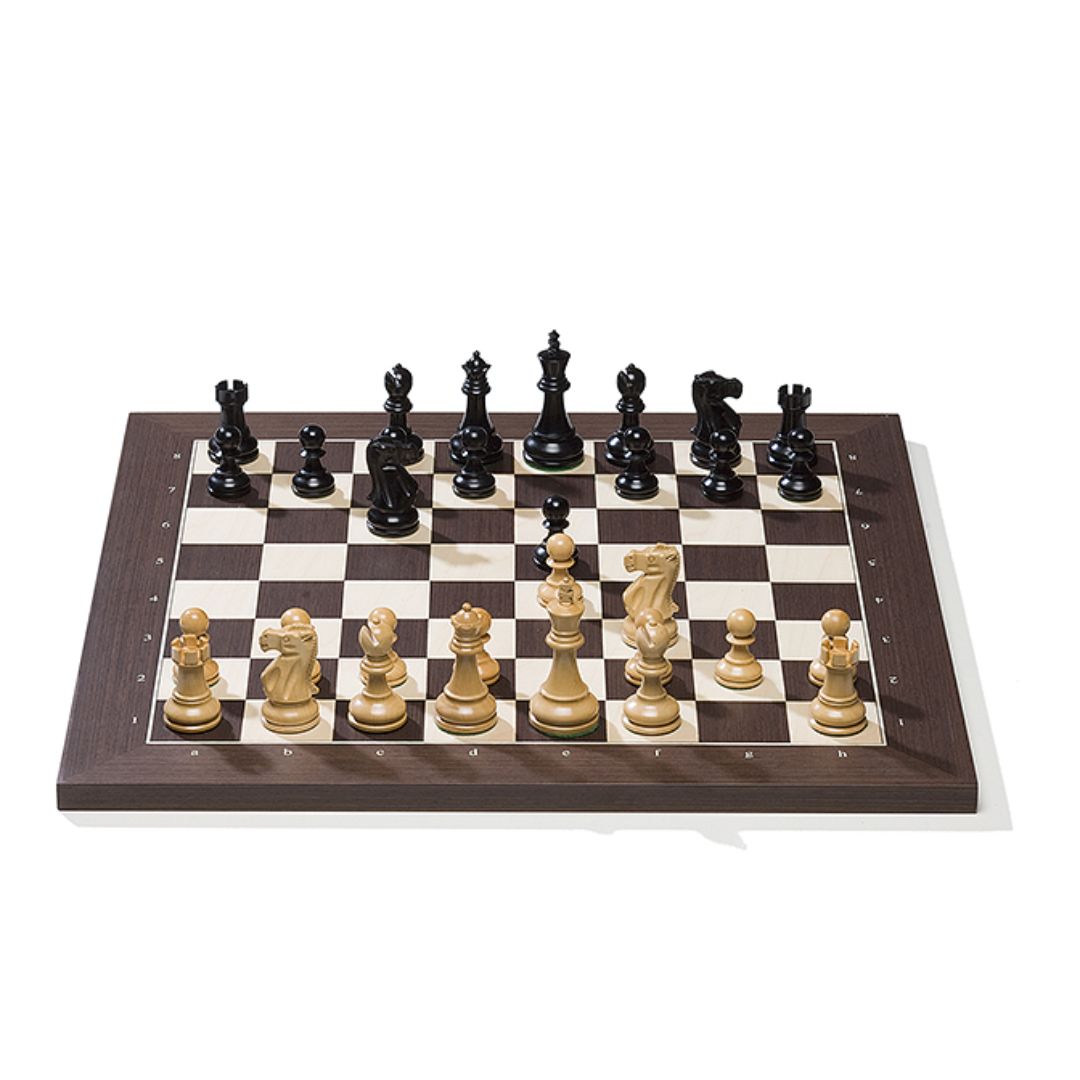 DGT USB elektronisk skakbræt i wenge med royal skakbrikker til spil online på chess.com eller mod skakcomputeren fritz