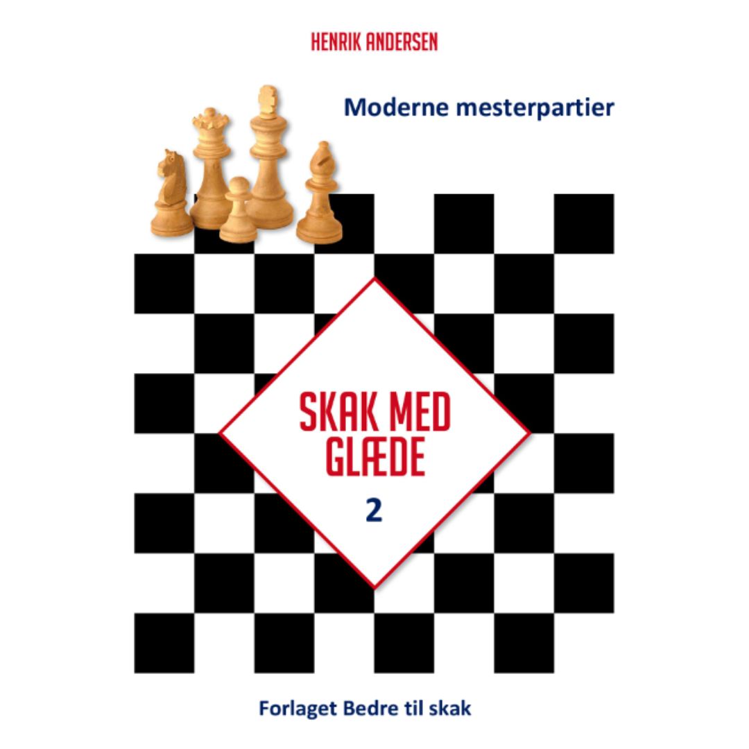 Skak med glæde 2 af henrik andersen handler om moderne mesterpartier fra 1960erne og frem med partier fra bl.a. Magnus Carlsen fra forlaget bedre til skak