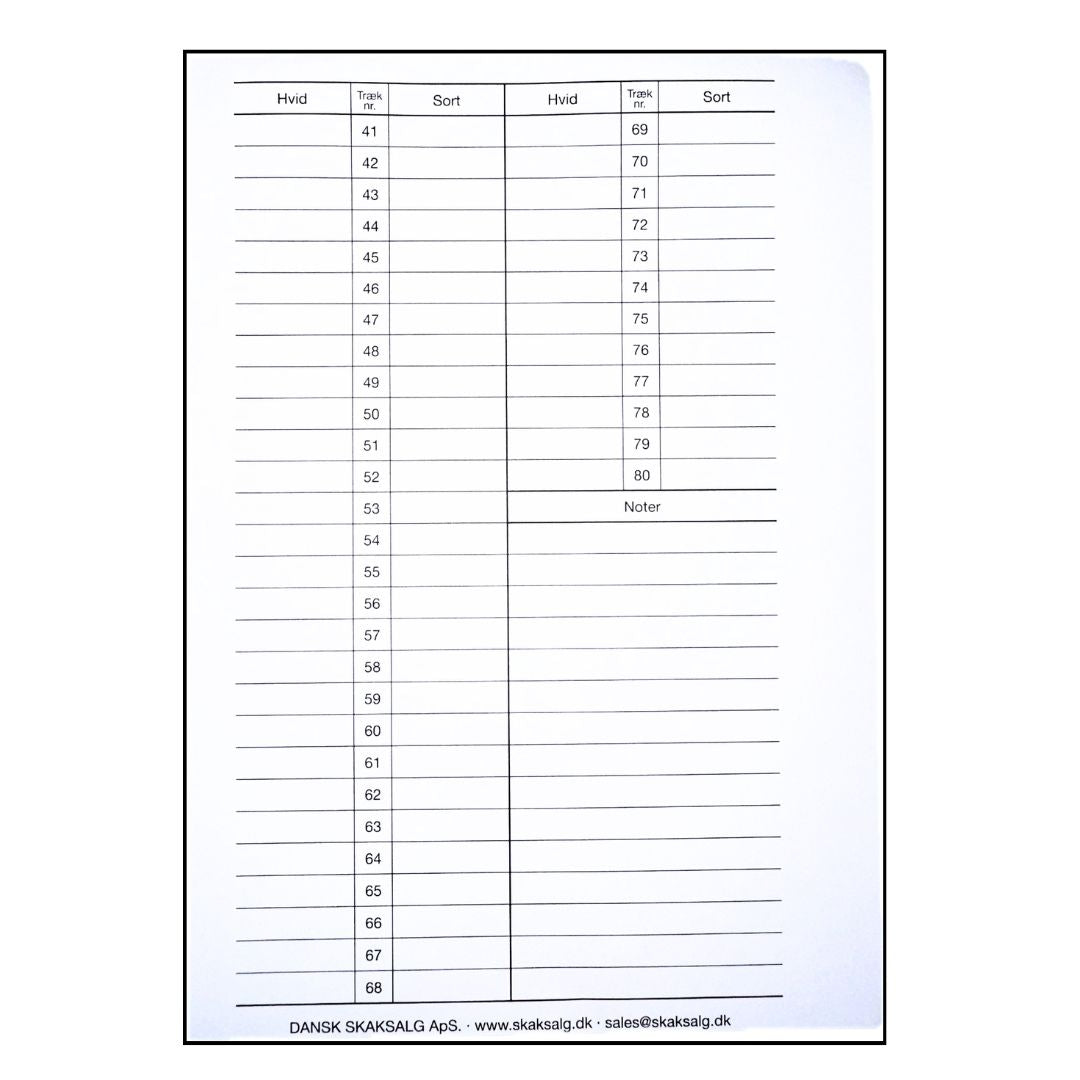 Noteringslister - 10 stk. (køb flere - spar mere)