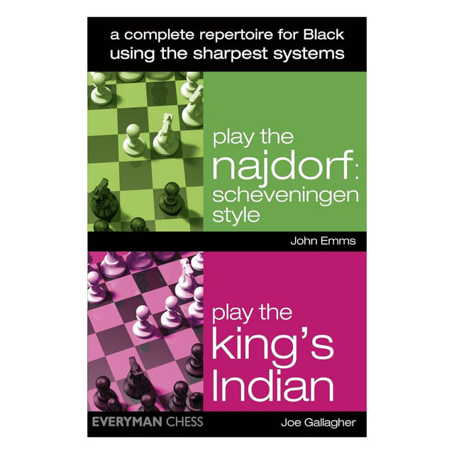 Forside af “Play the Najdorf / Play the King's Indian” – en åbningsbog med to sorte repertoirer i én samlet udgivelse.