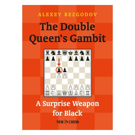 Forside af “The Double Queen’s Gambit” af GM Alexey Bezgodov – sort-repertoire mod 1.d4 med 2...c5.