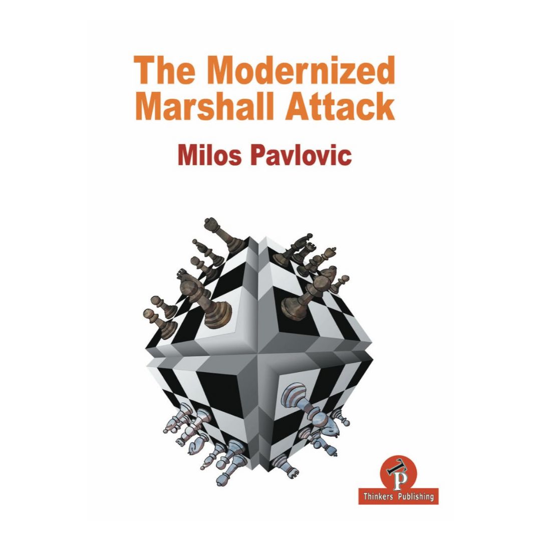 Forside af “The modernized Marshall Attack” af GM Milos Pavlovic – repertoirebog til sort i spansk åbning med fokus på Marshall og Anti-Marshall.