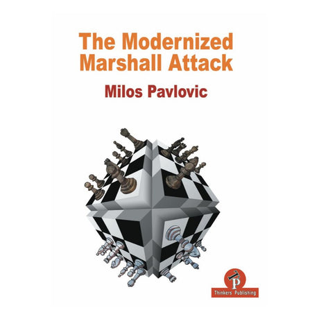 Forside af “The modernized Marshall Attack” af GM Milos Pavlovic – repertoirebog til sort i spansk åbning med fokus på Marshall og Anti-Marshall.