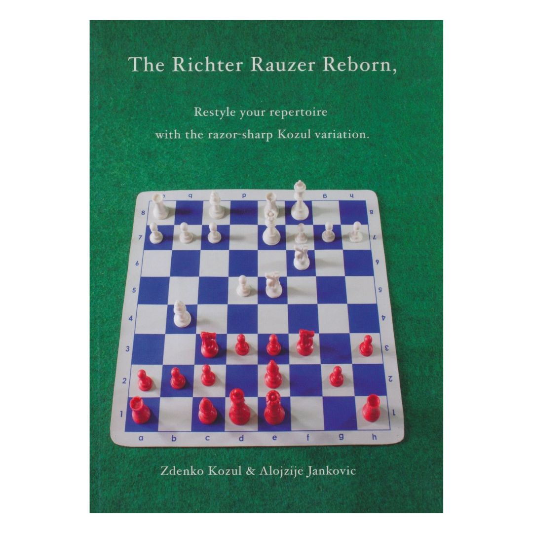 Forsiden af bogen "The Richter Rauzer Reborn", en skakbog om hovedvarianten i Åben Siciliansk for hvide spillere, der vil spille for sejr.