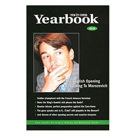 Forside af New In Chess Yearbook 69 med analyser af moderne skakåbninger.