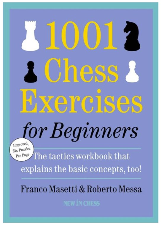 Forsiden af skakbogen 1001 Chess Exercises for Beginners af Masetti og Messa.