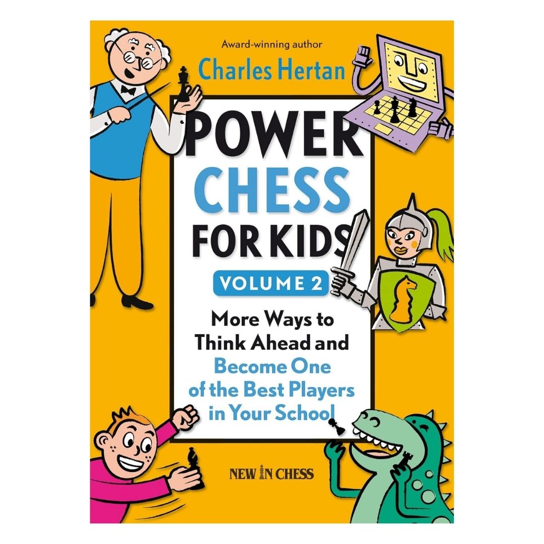 Power chess for kids volume 2 handler om flere måder man kan tænke fremad på og blive en af de bedste skakspillere på ens skole