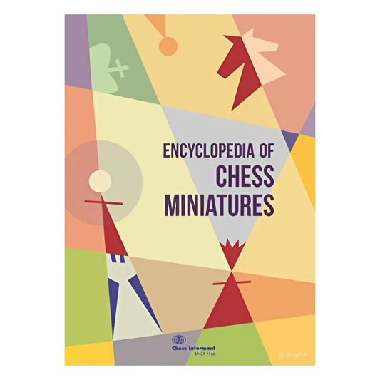 Den farverige forside hørende til skakbogen encyclopedia of chess miniatures