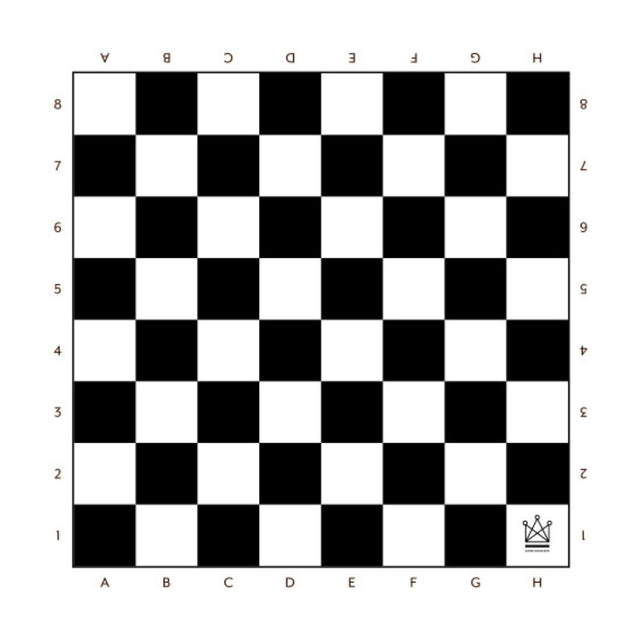 Gulvfolie med til gigantskak med Dansk Skoleskaks logo placeret på det hvide H1-felt