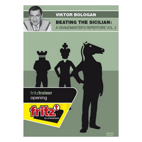Coveret til skak-dvd'en Beating the Sicilian: Grandmaster Bologan's Repertoire Vol. 2 udgivet af ChessBase, med et billede af stormester Viktor Bologan.