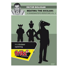 Coveret til skak-dvd'en Beating the Sicilian: Grandmaster Bologan's Repertoire Vol. 3 udgivet af ChessBase, med et billede af stormester Viktor Bologan.