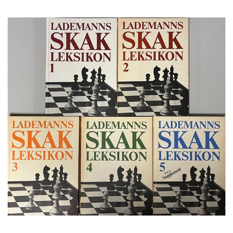 Forsiden af bøgerne - Lademanns Skakleksikon 1-5