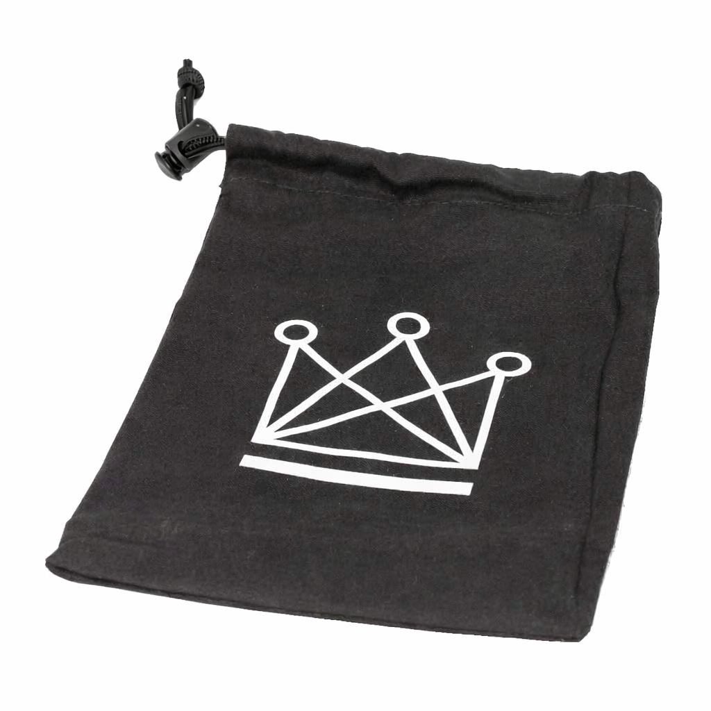 Sort brikpose til opbevaring af skakbrikker med smart lås, så brikkerne ikke ryger ud