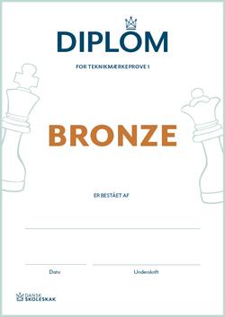 Bronzediplom + stofmærke + nål