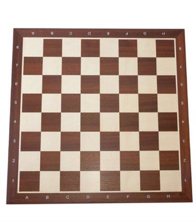 Professionelt skakbræt i træ - mahogni mørk (58 mm. felter)